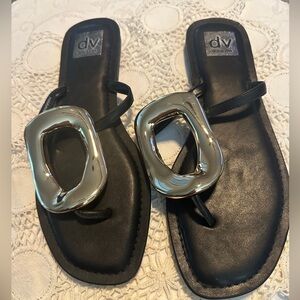 dv dolce vita Black & Gold Sandals SZ 9 NWOT